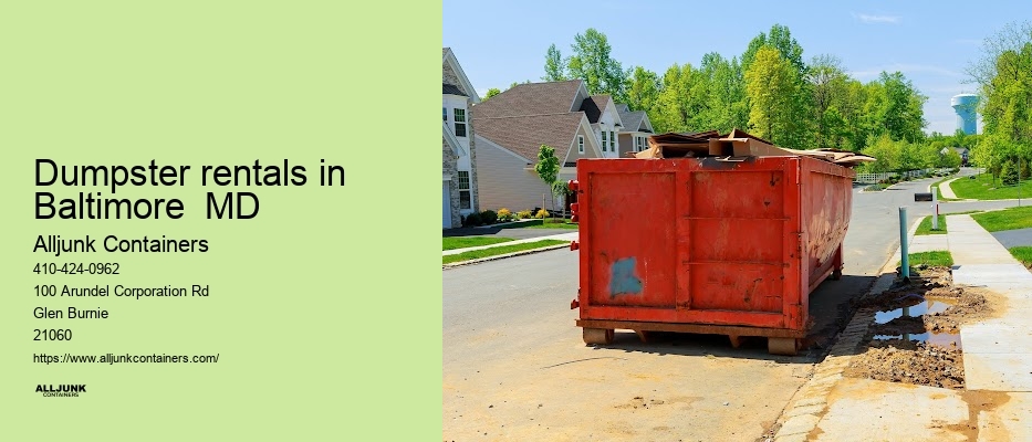 Baltimore city dumpster rental
