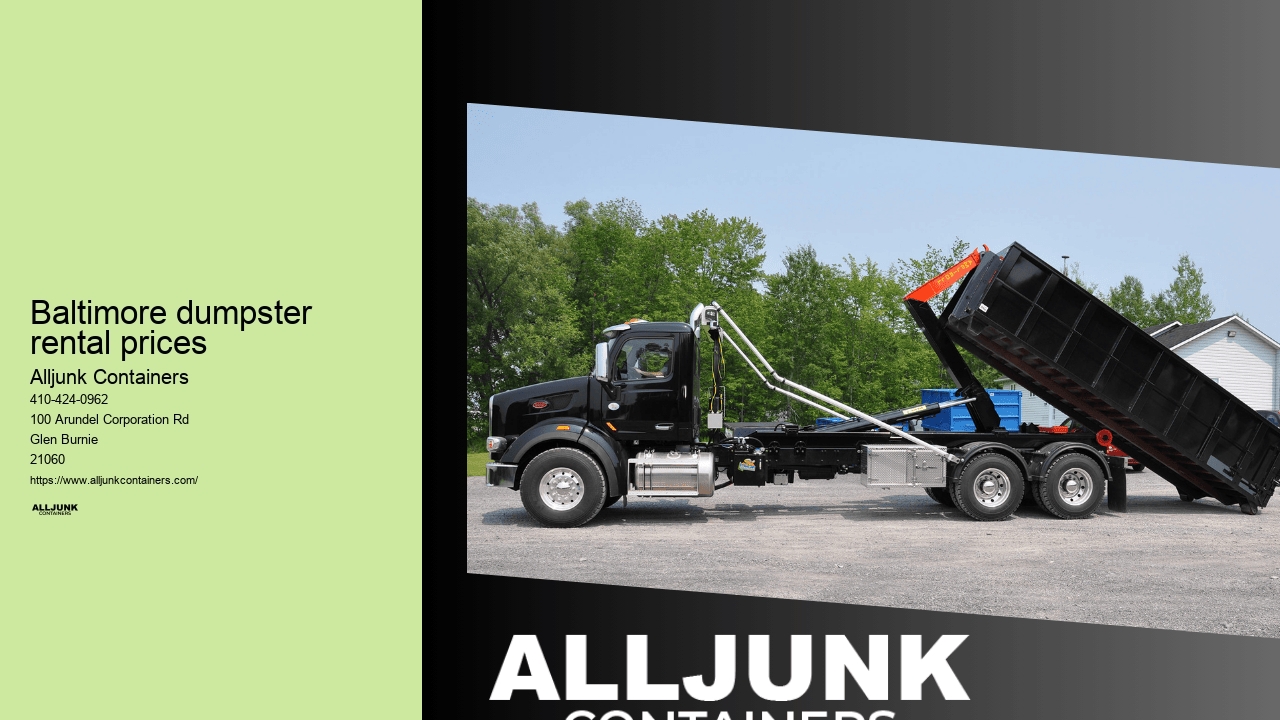 Baltimore dumpster rental prices